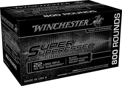 WINCHESTER SUPER SUPPRESSED - 22LR 45GR LEAD-RN 800RD 2BX/CS - Image 2