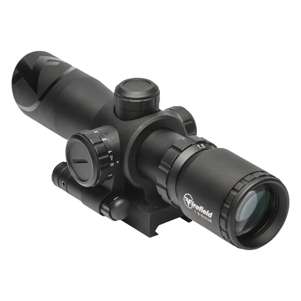 Firefield Barrage Riflescope with Red Laser - 1.5-5x32 Illuminated Mil-Dot Reticle Black Matte